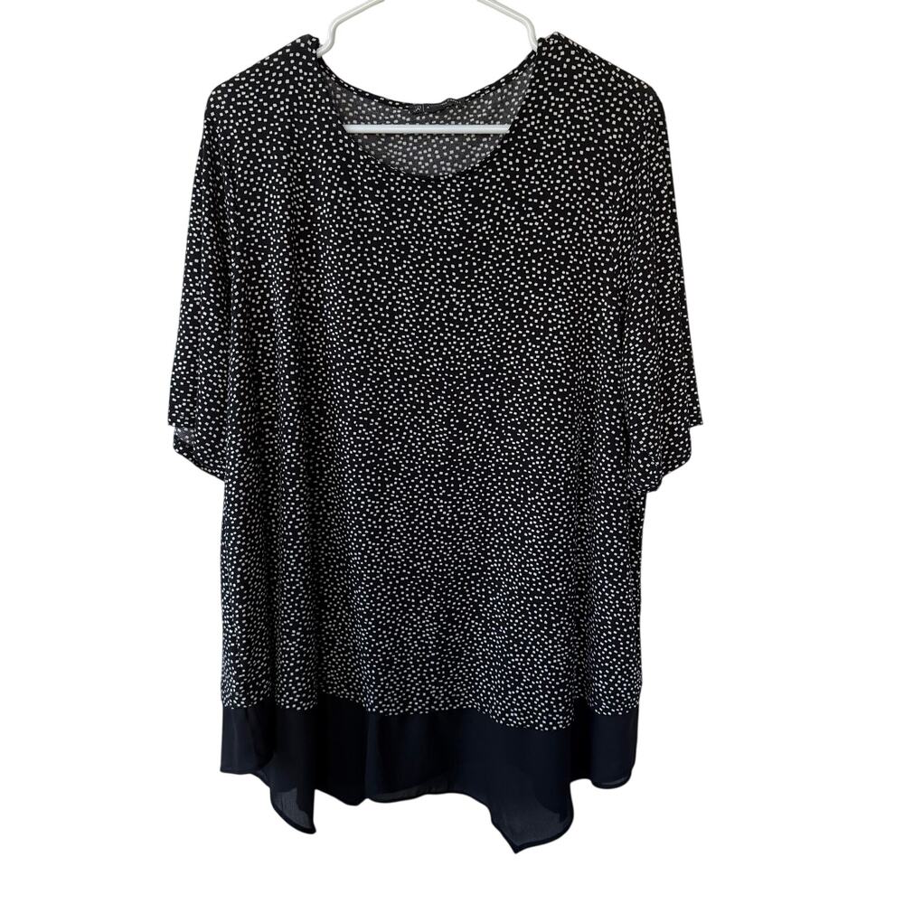 Adrianna Papell top stretch knit flutter sleeves Size 1X